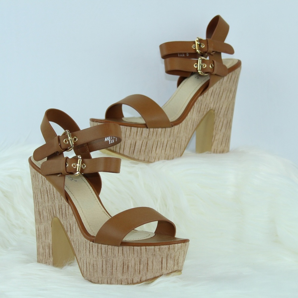 3/$25 Chunky Platform Heels Ankle Straps Size 8